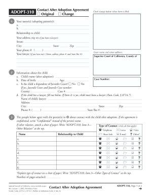 California Contact After Adoption Agreement
