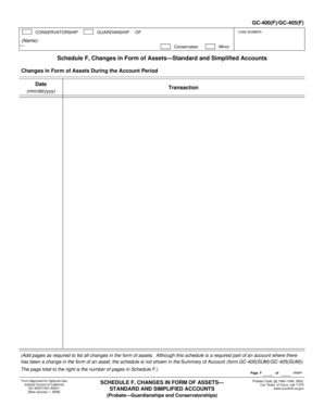 California Conservatorship Guardianship Form GC-400(F)/GC-405(F)