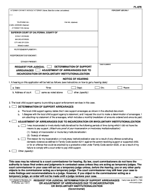 California Request for Judicial Determination of Support Arrearages