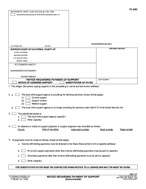 California Notice Regarding Payment of Support