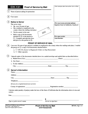 Proof of Service by Mail