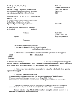 New York Support Petition Form 4-1