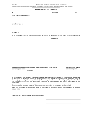 Form 8011 Mortgage Note
