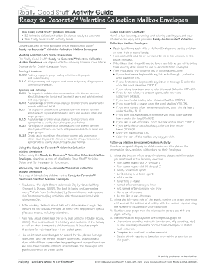 Valentine Collection Mailbox Envelopes Activity Guide