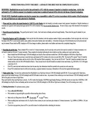MassHealth Activity Time Sheet