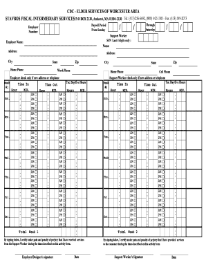 Support Worker Activity Form