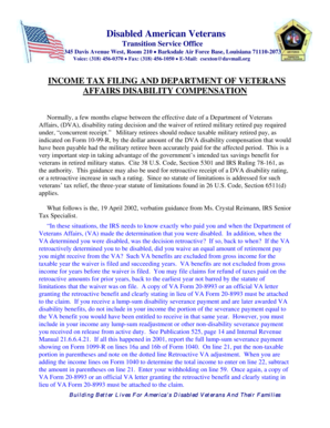 Veterans Disability Compensation Tax Guide