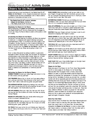 Cheers for Us Poster Activity Guide