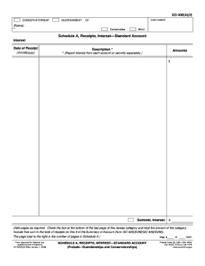 California Conservatorship Guardianship Receipts Interest Form
