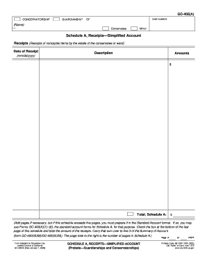 California Conservatorship Receipts Form