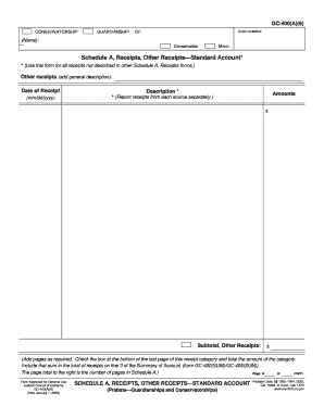 California Conservatorship Guardianship Receipt Form