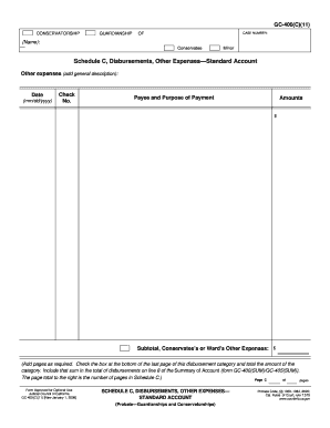 California Conservatorship Disbursement Form