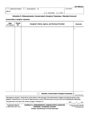 California Conservatee Caregiver Expenses Form