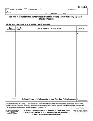 California Conservatee Residential Expense Form