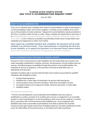 Florida ADA Title II Accommodation Request Form