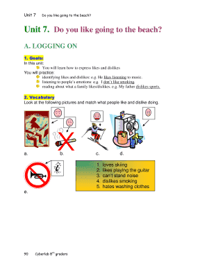Unit 7 English Language Exercise