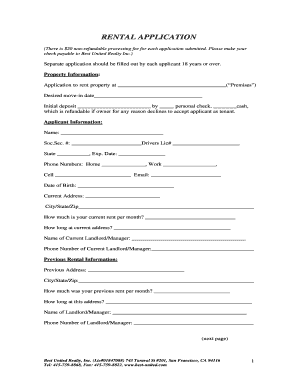 Rental Application Form
