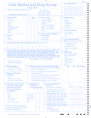 Core Alcohol and Drug Survey Form 194