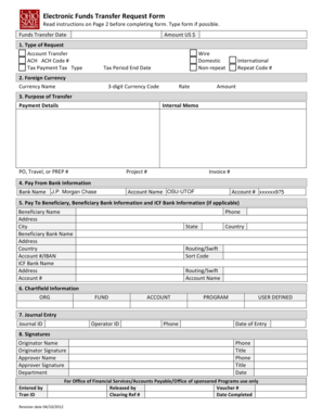 Electronic Funds Transfer Request Form