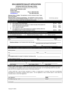 Alaska Absentee Ballot Application