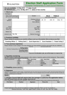 Election Staff Application Form