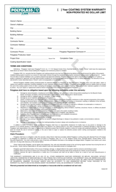 Coating System Warranty Agreement