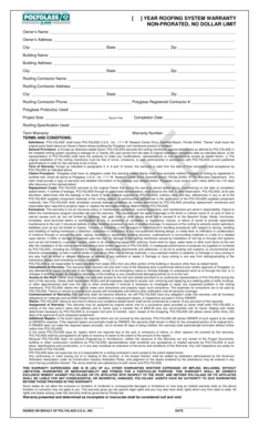 Year Roofing System Warranty