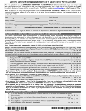 California Community Colleges Board Of Governors Fee Waiver Application