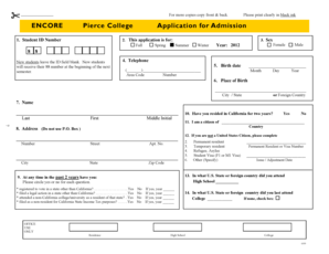 Pierce College Application for Admission