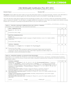 CSU GE-Breadth Certification Plan