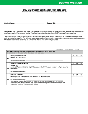 CSU GE-Breadth Certification Plan