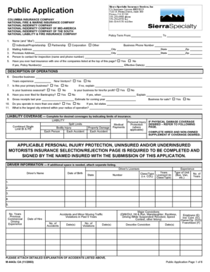 Public Application for Commercial Vehicle Insurance