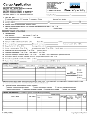 Cargo Insurance Application