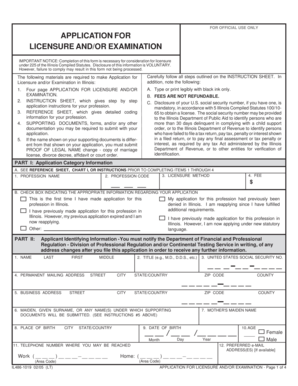 Illinois Licensure and Examination Application