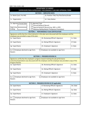 DOE Supervisory/Non-Supervisory Performance Plan and Appraisal Form
