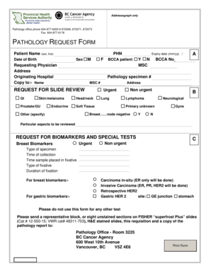 Pathology Request Form
