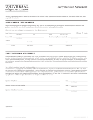 Early Decision Agreement