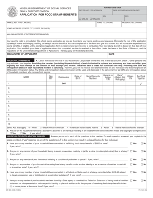 Missouri Food Stamp Application