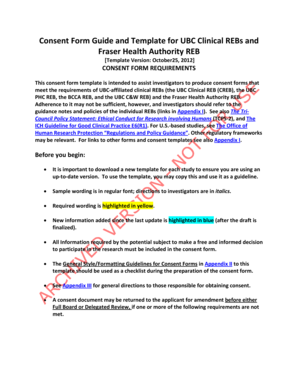 UBC Clinical REB Consent Form Template