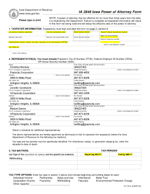 Iowa Power of Attorney Form