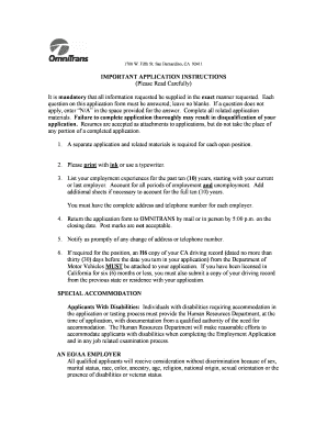 Omnitrans Employment Application