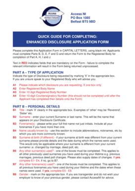Enhanced Disclosure Application Form