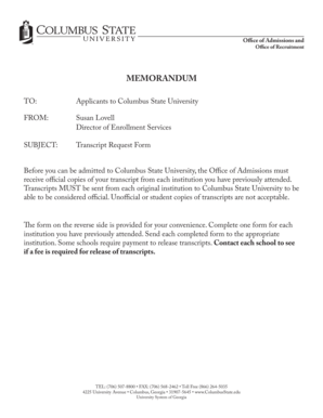 Transcript Request Form