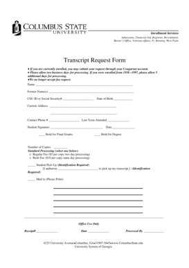 Transcript Request Form