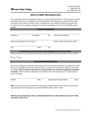 2013-14 SNAP Worksheet