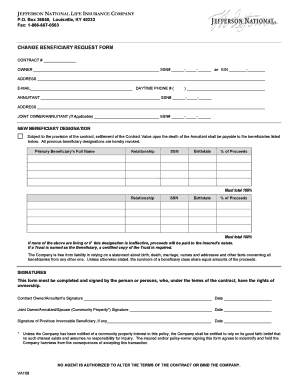 Change Beneficiary Request Form