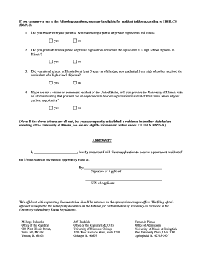 Illinois Resident Tuition Affidavit