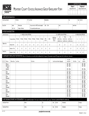 Monterey County Schools Insurance Group Enrollment Form