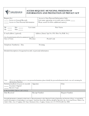 Municipal Freedom of Information Request Form