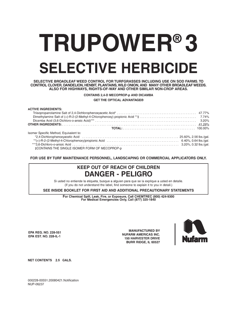 Fillable Online SELECTIVE HERBICIDE Fax Email Print pdfFiller
